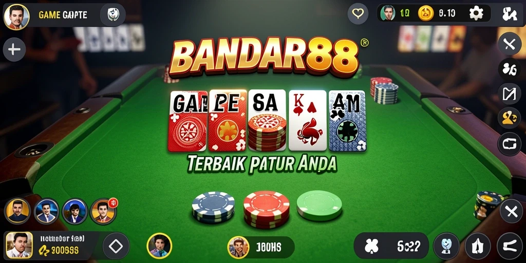 Tangkapan layar permainan Gaple BANDAR88 dengan antarmuka yang menarik.