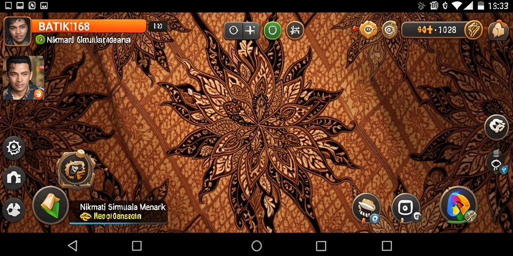 Tampilan gameplay menarik dari BATIK168 dengan desain batik yang kreatif.