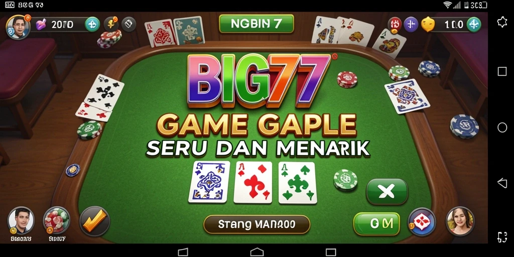 Screenshot gameplay BIG77 yang menunjukkan serunya permainan Gaple.