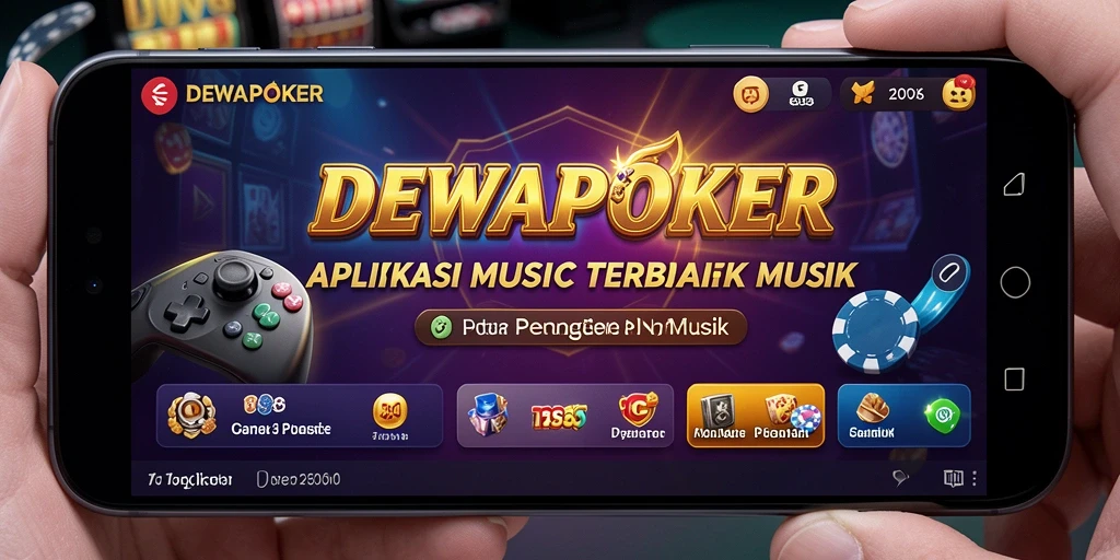 Screenshot DEWAPOKER menampilkan pengguna menikmati musik dengan antarmuka yang menarik.
