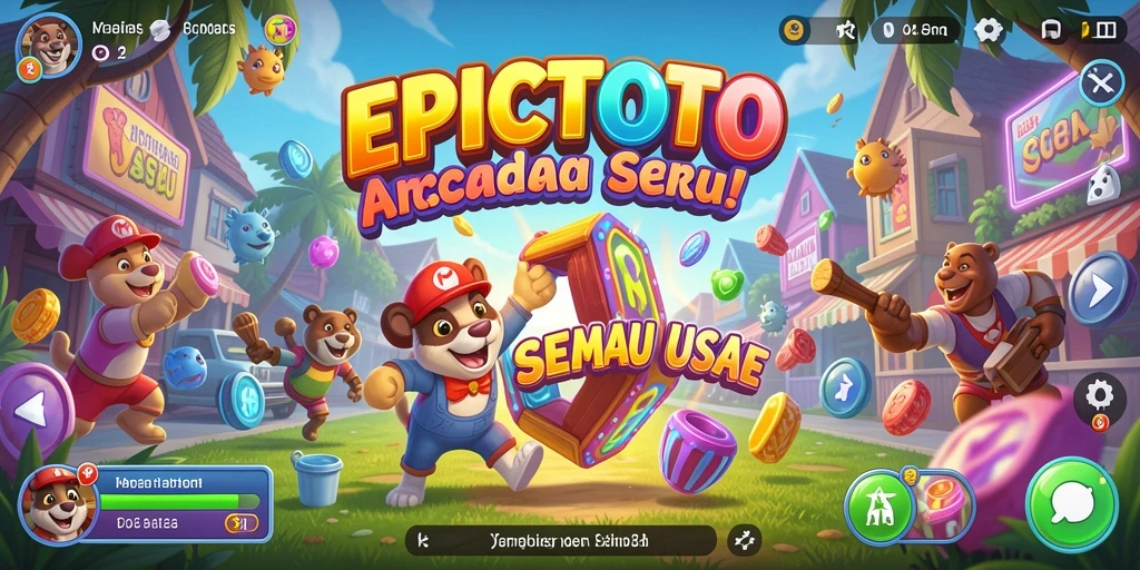 Tangkapan layar EPICTOTO menampilkan gameplay Arcade yang seru dan penuh warna.