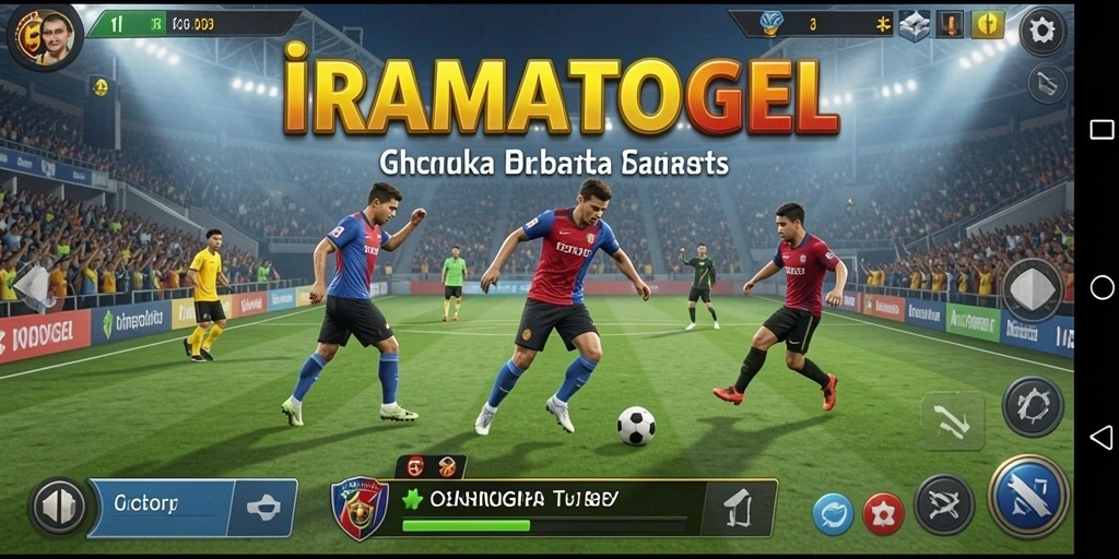 Tangkapan layar gameplay IRAMATOGEL yang menampilkan aksi seru di arena olahraga.