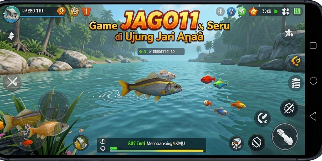 Gameplay seru JAGO11 yang menampilkan aksi memancing yang mendebarkan.