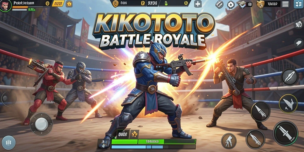 Screenshot gameplay KIKOTOTO dengan aksi pertempuran yang mendebarkan.