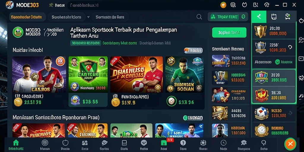 Tampilan gameplay taruhan olahraga di aplikasi MODE303 yang menarik.