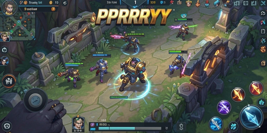 Screenshot gameplay <strong>PPRRYY</strong> menunjukkan pertempuran strategis yang intens.