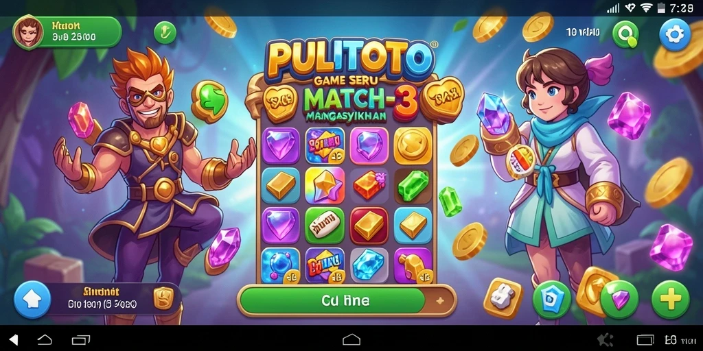 Screenshot gameplay PULITOTO menampilkan keseruan di level Match-3.