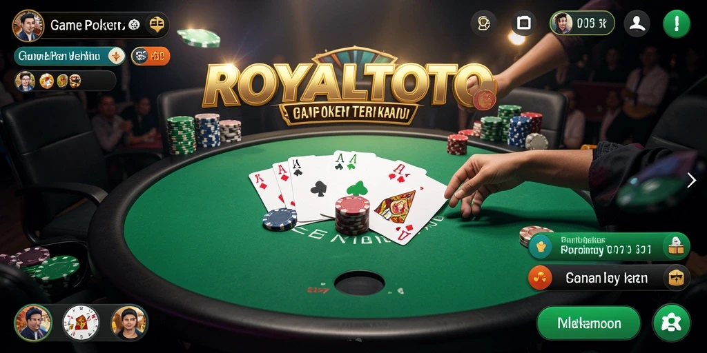 Screenshot gameplay ROYALTOTO menunjukkan aksi seru permainan Poker.