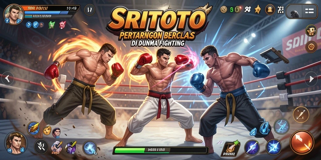 Tampilan gameplay SRITOTO yang epik dan mengesankan saat bertarung.